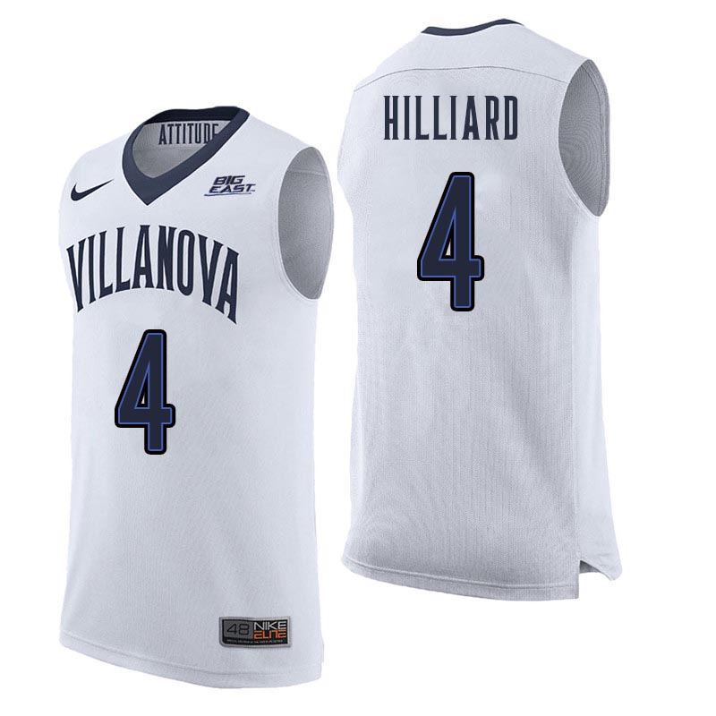 Men Villanova Wildcats #4 Darrun Hilliard College Basketball Jerseys Sale-White - Click Image to Close